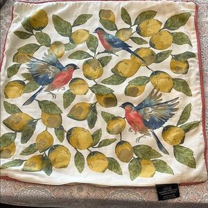 Lemon and Bird Print Decorative Cushion Cover